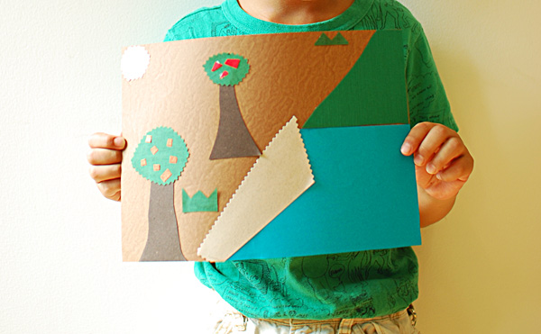 イラストが得意な8歳の男の子の作品「山の湖」が完成！ │ takeopaper.com + 田中千絵