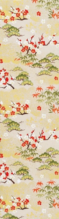 和紙友禅　竹林梅柄｜バナーカレンダー2018｜竹尾のウェブストアtakeopaper.com