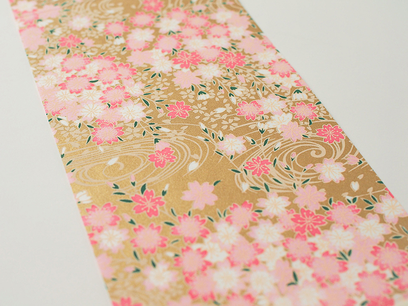 和紙友禅　流水桜